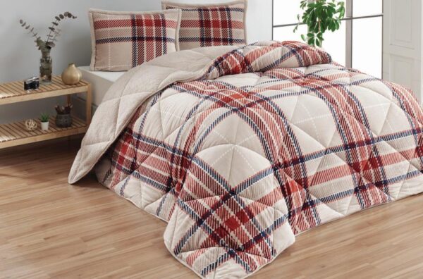 Merinos Comforter 3 Parça Çift Kişilik Yorgan Set 220x240 Anna Mavi