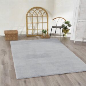 Jassrug Tavşan Tüyü Kürk Halı 160X220 Gri