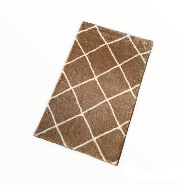 Jassrug Royal Kaymaz Taban Banyo Halısı 50x80 Diamond Sütlü Kahve